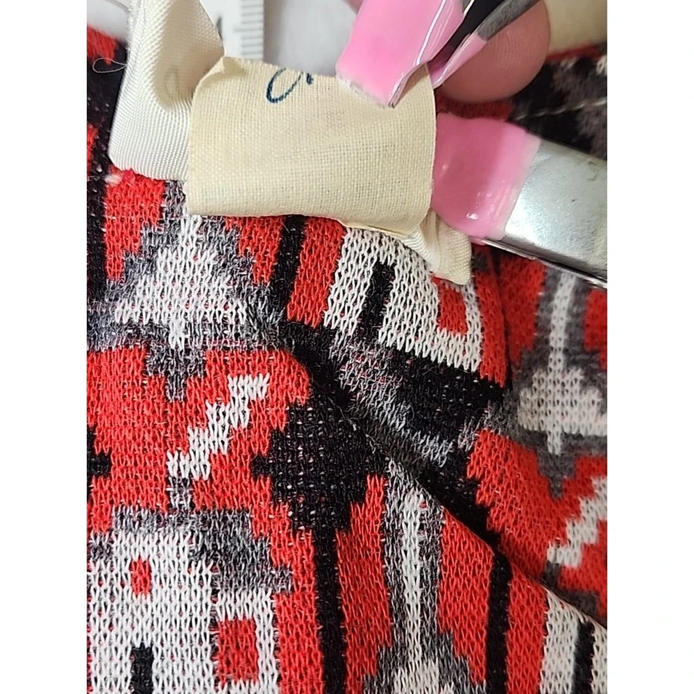 Vintage MOTHERHOOD Knit House Print Red Maternity Maxi‎ Dress SIZE M Acrylic